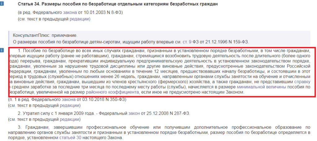 Пособие по безработице